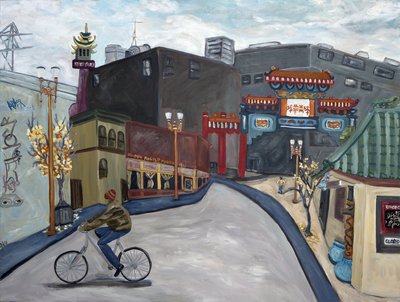 Chinatown Portland, 2018 (akryyli kankaalle) tekijältä Deborah Eve Alastra