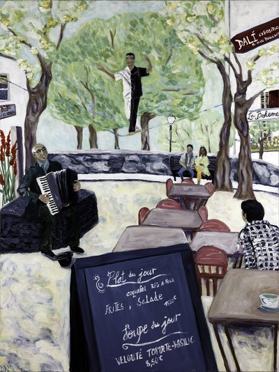 Montmartre, 2017 (akryyli kankaalle) tekijältä Deborah Eve Alastra