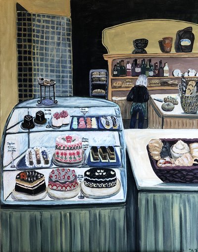 Patisserie, 2018 (akryyli kankaalle) tekijältä Deborah Eve Alastra