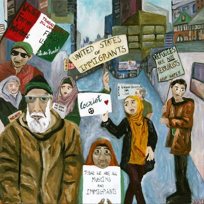 Resist 2, 2017 (akryyli kankaalle) tekijältä Deborah Eve Alastra