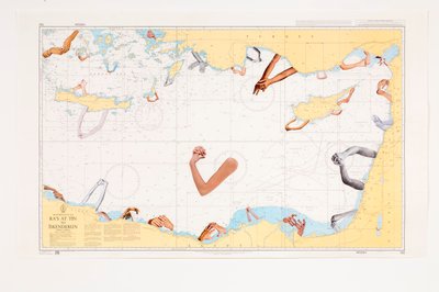 Protected Waters, 2016 (kollaasi merikartalla) tekijältä Deirdre Kelly