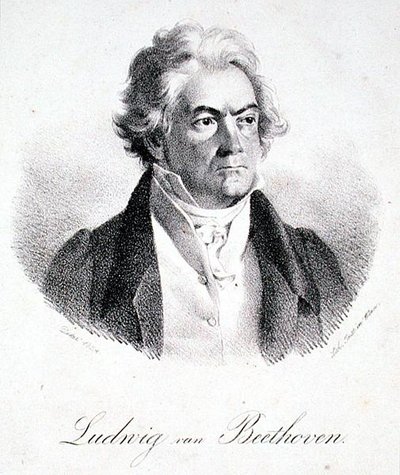 Ludwig van Beethoven (1770-1827) 1824 (litho) tekijältä Deker Deker