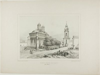Kolmen pyhimyksen kirkko ja torni, Yassy, Modavia, 19. heinäkuuta 1837. tekijältä Denis Auguste Marie Raffet