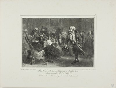 Pieni aristokraattinen klubi, 28. heinäkuuta 1830 tekijältä Denis Auguste Marie Raffet
