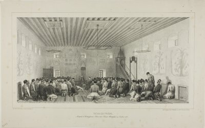 Rukoilevia tataareja, Istrimdjami-Kara-sou-Bazar, Krim, 19. lokakuuta 1837. tekijältä Denis Auguste Marie Raffet