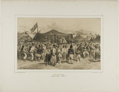 Pyhän Pierren messut, Giourjevo, Valakia, 11. heinäkuuta 1837. tekijältä Denis Auguste Marie Raffet