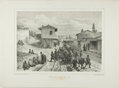 Baghtcheh-Saraïn pääkatu, Krim, 19. elokuuta 1837. tekijältä Denis Auguste Marie Raffet