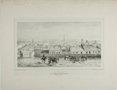 Näkymä Yassyyn Pietari-hotellin parvekkeelta, Moldavia, 19. heinäkuuta 1837. tekijältä Denis Auguste Marie Raffet