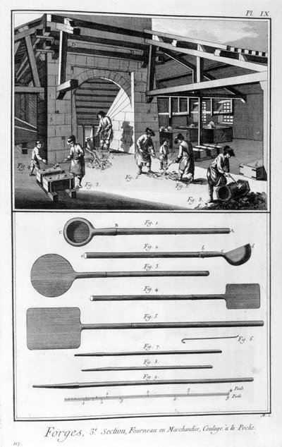 Takomo, uuni, kaataminen valuun, 1751-1777 tekijältä Denis Diderot