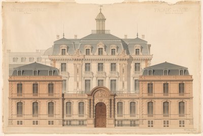 Esittelypiirros Hôtel de Camondosta tekijältä Denis Louis Destors