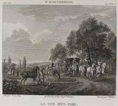 Denis-Sébastien Leroy, Antoine-Claude-François Villerey ja Jean Duplessis-Bertaux - Näkymä puistoon, Wouwermanin mukaan - 1802-1815 tekijältä Denis Sebastien Leroy