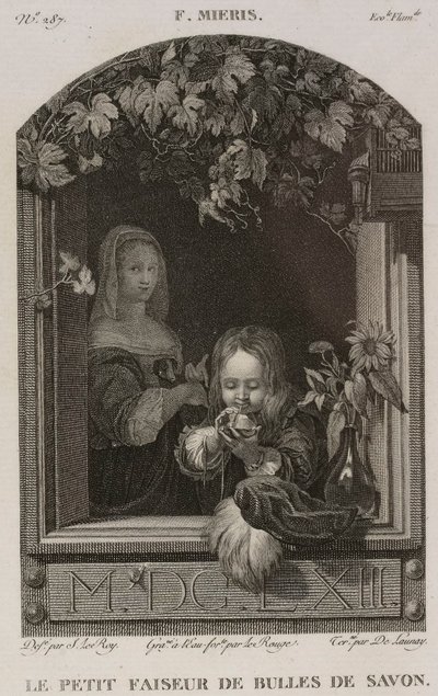 Denis-Sébastien Leroy, Lerouge ja De Launay - Pieni saippuakuplanvalmistaja, Frans van Mieris vanhemman mukaan - 1802-1815 tekijältä Denis Sebastien Leroy