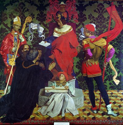 John Cabot ja hänen poikansa saavat Henry VII:n peruskirjan purjehtia etsimään uusia maita tekijältä Denis William Eden