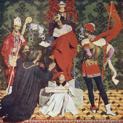John Cabot ja hänen poikansa saavat kuningas Henrik VII:n peruskirjan purjehtia etsimään uusia maita tekijältä Denis William Eden