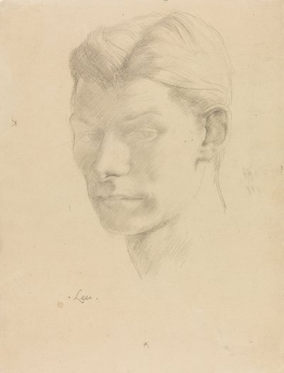Miehen muotokuva, noin 1906-08 (lyijykynä paperille). tekijältä Derwent Lees