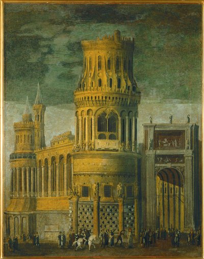 Kuvitteellinen arkkitehtuuri (öljy kankaalle) tekijältä Desiderio Monsu