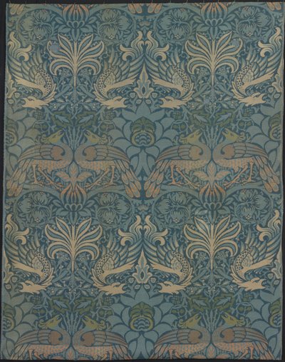 Paneeli nimeltään Peacock and Dragon tekijältä Designed by William Morris
