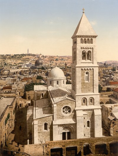 Pyhän Vapahtajan kirkko, Jerusalem, Pyhä maa, n. 1890–1900 (valokuvatulostus) tekijältä Detroit Photographic Co.