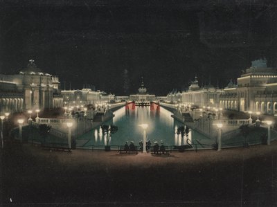 Grand Court valaistu, Trans-Mississippi Exposition, 1898 tekijältä Detroit Photographic Co.