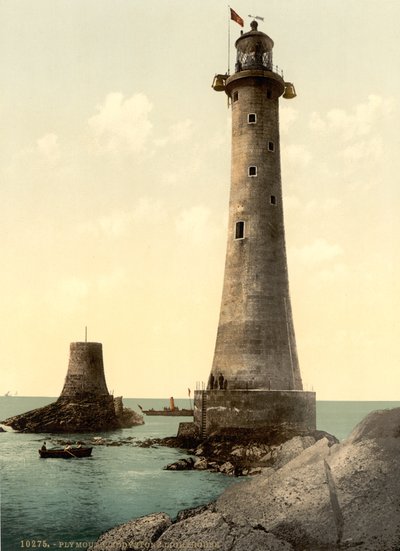 Eddystonen majakka, Plymouth, Englanti, n. 1900 tekijältä Detroit Publishing Co.