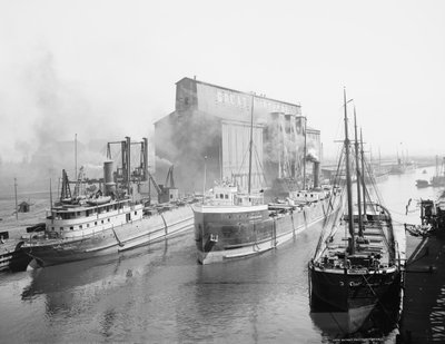 Great Northern Elevator ja merenkulku, Buffalo, New York tekijältä Detroit Publishing Co.