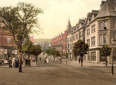 Station Road, Colwyn Bay, Wales, n.1890-1900 (valokuvakromipaino). tekijältä Detroit Publishing Co.