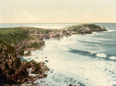 Towan Head, Newquay, Cornwall, Englanti, Photochrome Print, n. 1900 tekijältä Detroit Publishing Co.