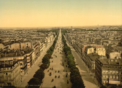 Avenue des Champs-Élysées, Pariisi, n. 1890-1900 (photochrom) tekijältä Detroit Publishing Co.
