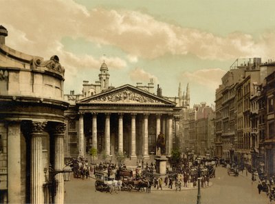 Royal Exchange, Lontoo, n. 1890-1900 (photochrom) tekijältä Detroit Publishing Co.