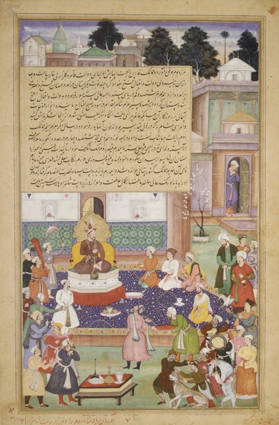 Sulttaani Bayazid ennen Timuria, Folio Akbarnaman Akbarin historiasta, n. 1600. tekijältä Dharm Das
