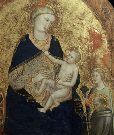 Neitsyt ja lapsi neljän pyhimyksen kanssa, yksityiskohta (maalaus) tekijältä Di Mariotto Nardo