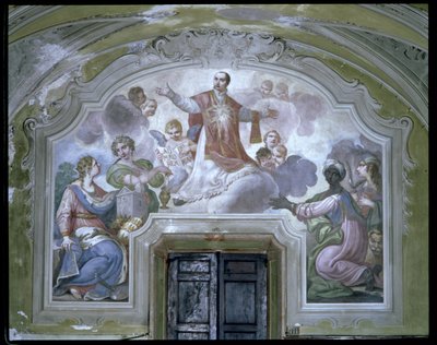 Pyhän Ignatius Loyolalaisen (n. 1491-1556) apoteoosi ruokasalista tekijältä Diacinto Fabbroni