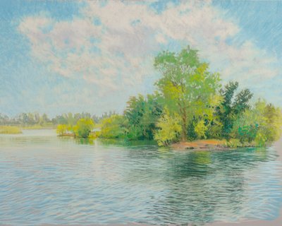 River Island, 2017 (pastelli paperille) tekijältä Diana Jahns