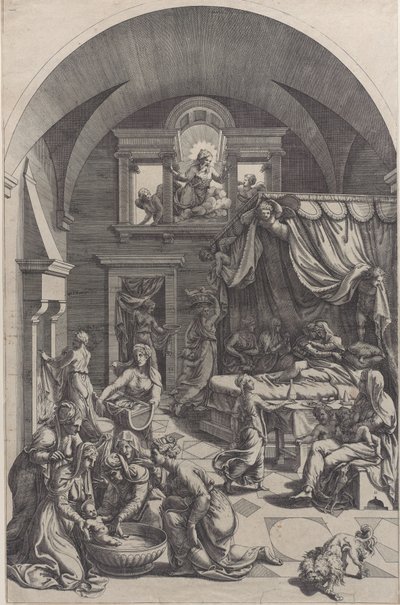 Pyhän Johannes Kastajan syntymä 1555-88. tekijältä Diana Mantuana