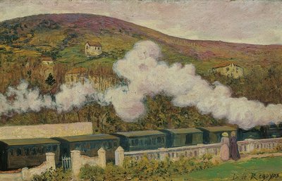 Juna kulkee ohi. 1902 tekijältä Diario or Dario de Regoyos y Valdes