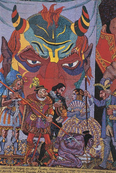 Lähikuva maalauksesta, Insurgentes-teatteri, Mexico City, Meksiko tekijältä Diego Rivera