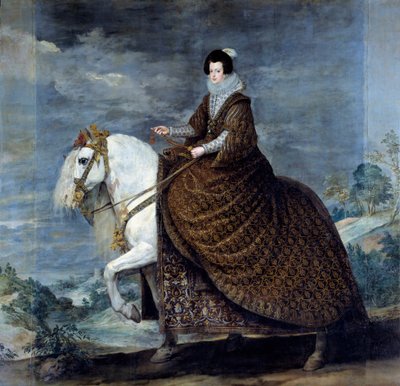 Ratsastusmuotokuva Elisabeth Ranskasta tai Isabelle Bourbonista (1602-1644), espanjalaisen Philip IV:n vaimo vuonna 1616 Diego Velasquezin (1599-1660) maalaus 1635 su. 3,01x3,14 m Madrid, Musee du Prado - Ratsastusmuotokuva Isabellesta Ranskasta (1602-1644 tekijältä Diego Velázquez
