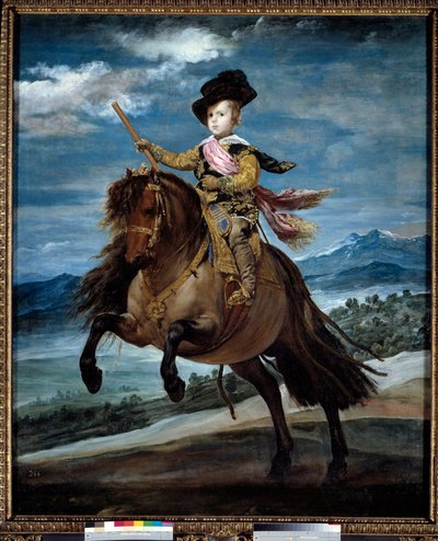 Prinssi Baltasar Carlosin (1629-1646) ratsastusmuotokuva. Diego Rodriguez de Silva y Velasquezin (1599-1660) maalaus tekijältä Diego Velázquez