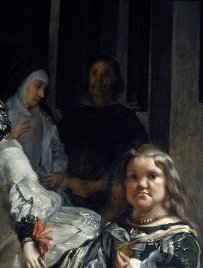 Las Meninas. Yksityiskohta: nunna ja kääpiö tekijältä Diego Rodriguez de Silva y Velazquez