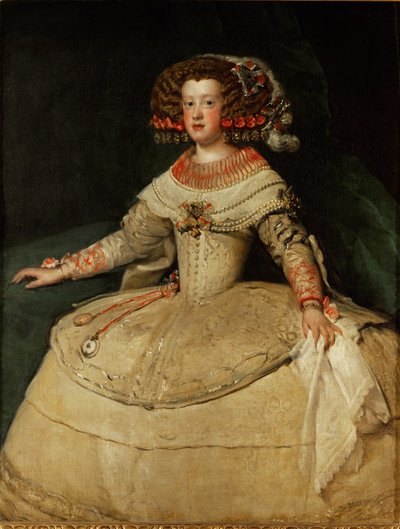 Maria Teresa, Espanjan kuningas Filip IV:n ja hänen vaimonsa Isabellan tytär, nai Ranskan Ludvig XIV:n ... (öljy kankaalle) tekijältä Diego Rodriguez de Silva y Velazquez