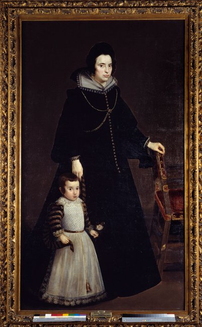 Muotokuva Antonia de Ipenarrietasta poikansa Luisin kanssa. Diego Rodriguez de Silva y Velasquezin (1599-1660) maalaus tekijältä Diego Velázquez