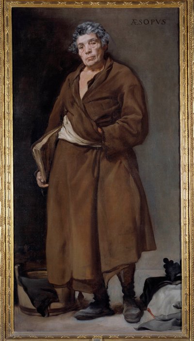 Muotokuva kreikkalaisesta kirjailijasta Esopesta (Esop tai Esop, 6. vuosisata eKr.), joka keksi Diego Rodriguez de Silva y Velasquezin (1599-1660) maalauksen tekijältä Diego Velázquez
