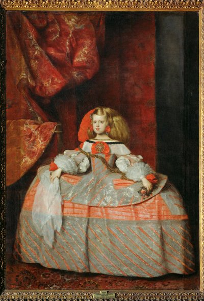 Infanta Margarita Teresa vaaleanpunaisessa mekossa ... (maalaus kankaalle) tekijältä Diego Rodriguez de Silva y Velazquez