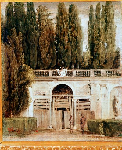 Näkymä Medicis-huvilan puutarhaan (öljy kankaalle, n. 1649) tekijältä Diego Velázquez