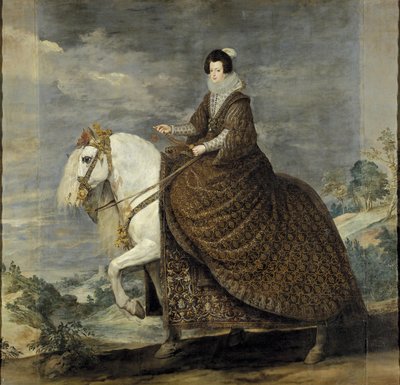 Bourbonin kuningatar Elisabet hevosen selässä tekijältä Diego Velázquez