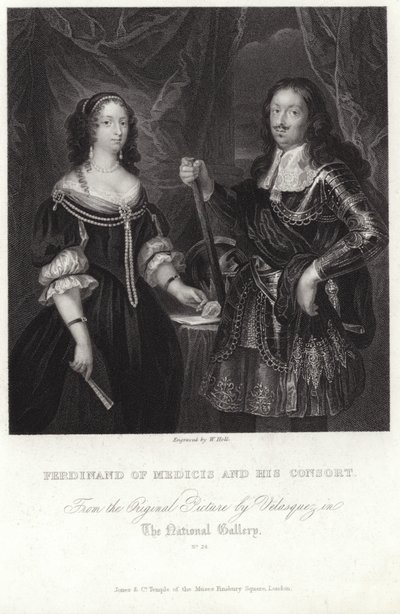Ferdinand Mediciksen ja hänen puolisonsa muotokuva tekijältä Diego Velázquez