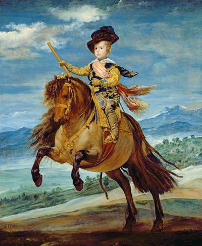 Prinssi Balthasar Carlos hevosen selässä, n. 1635-36 tekijältä Diego Velázquez