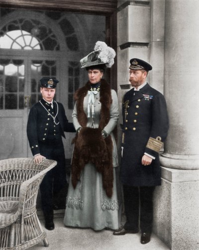 "Meremieskuninkaamme, hänen puolisonsa ja merimies valtaistuimen perillinen", 1910 tekijältä Dinham