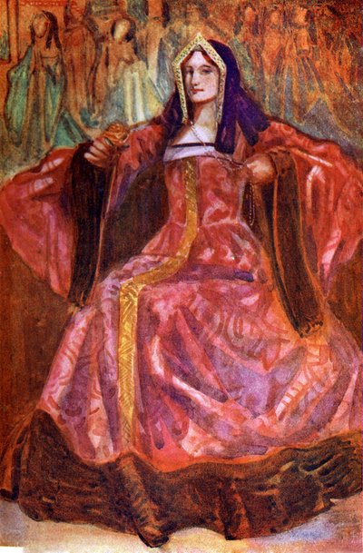 Naisen puku Henrik VII:n valtakaudella (1485-1509) tekijältä Dion Clayton Calthrop
