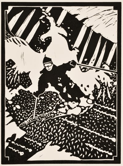 Vuoden kuukaudet: helmikuu, 2012 (linoleikkaus) tekijältä Dione Verulam